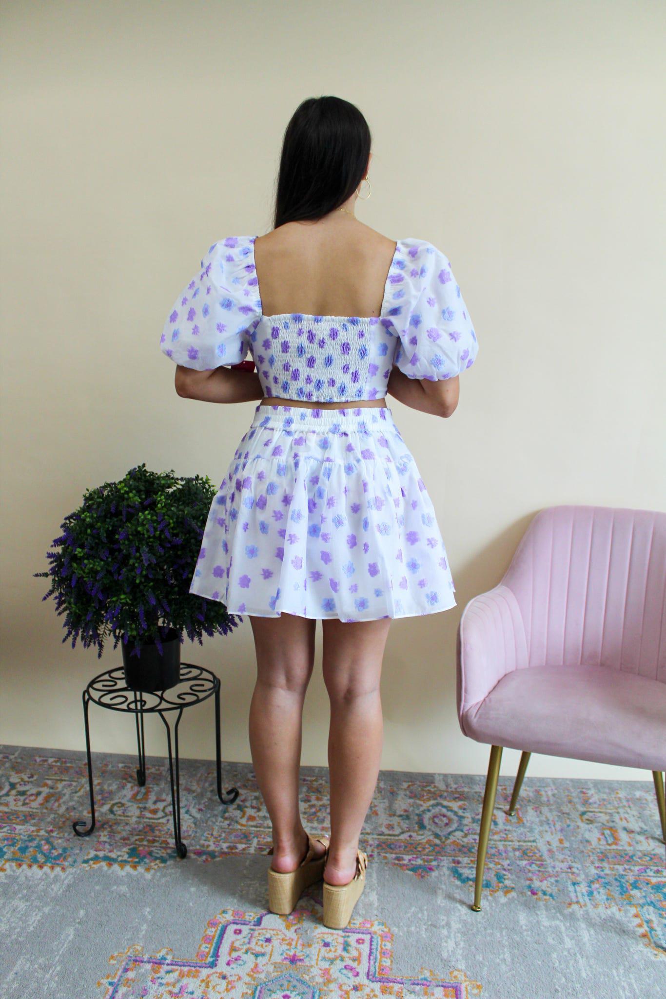 Violet Puff Sleeve Set