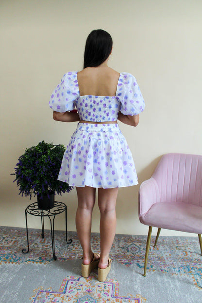 Violet Puff Sleeve Set