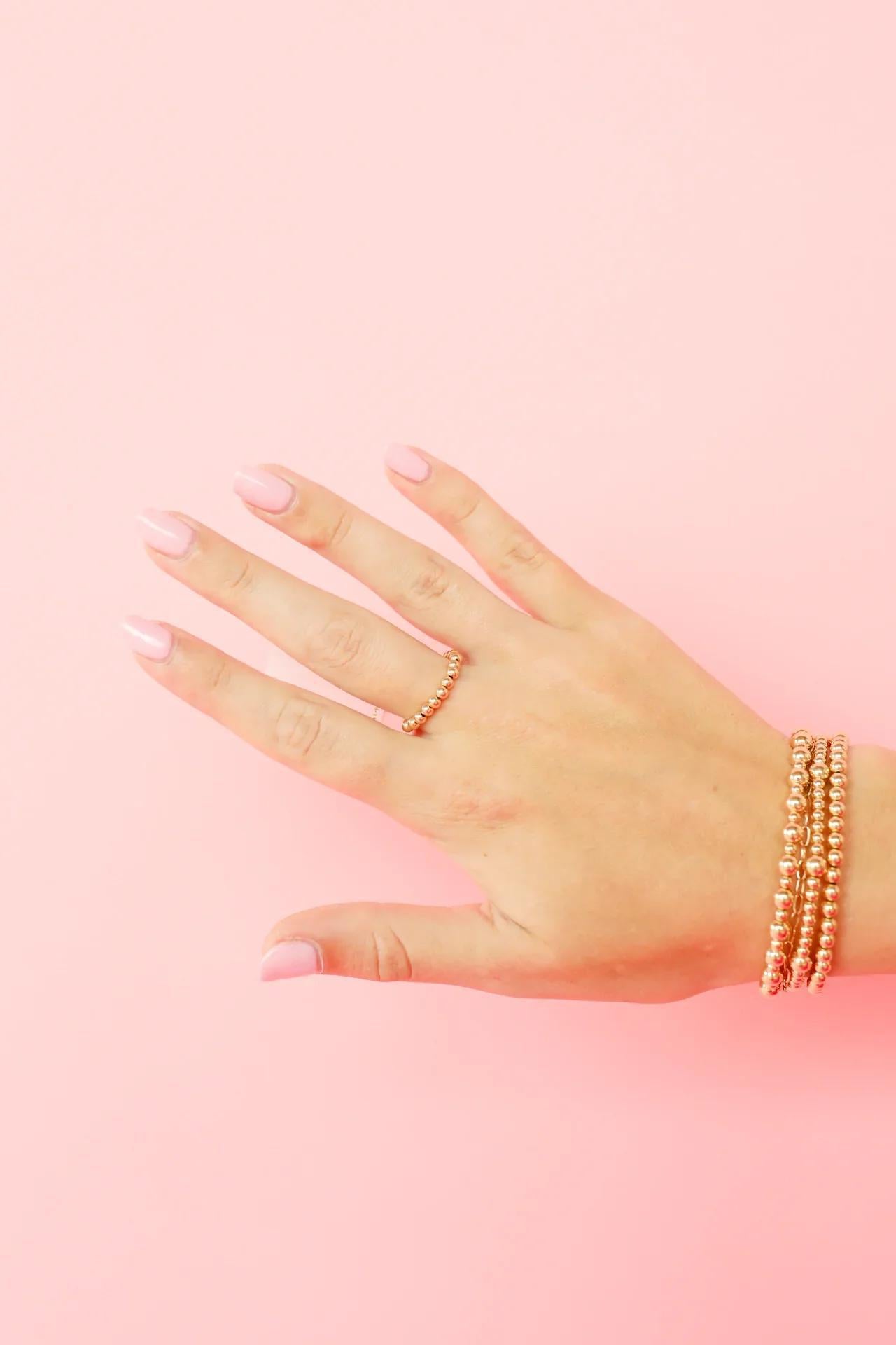 Lauren Beaded Band in Silver