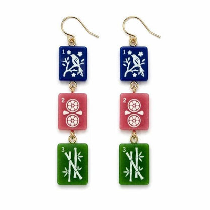 Mahjong Triple Tile Drop Earrings