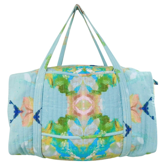 Stained Glass Blue Weekender Duffle Bag: One Size
