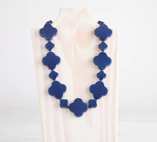 Large Clover Necklace - Navy