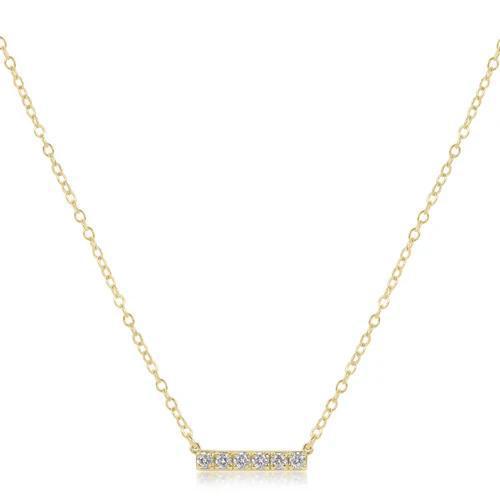 14kt Gold and Diamond Significance Bar Necklace - Six