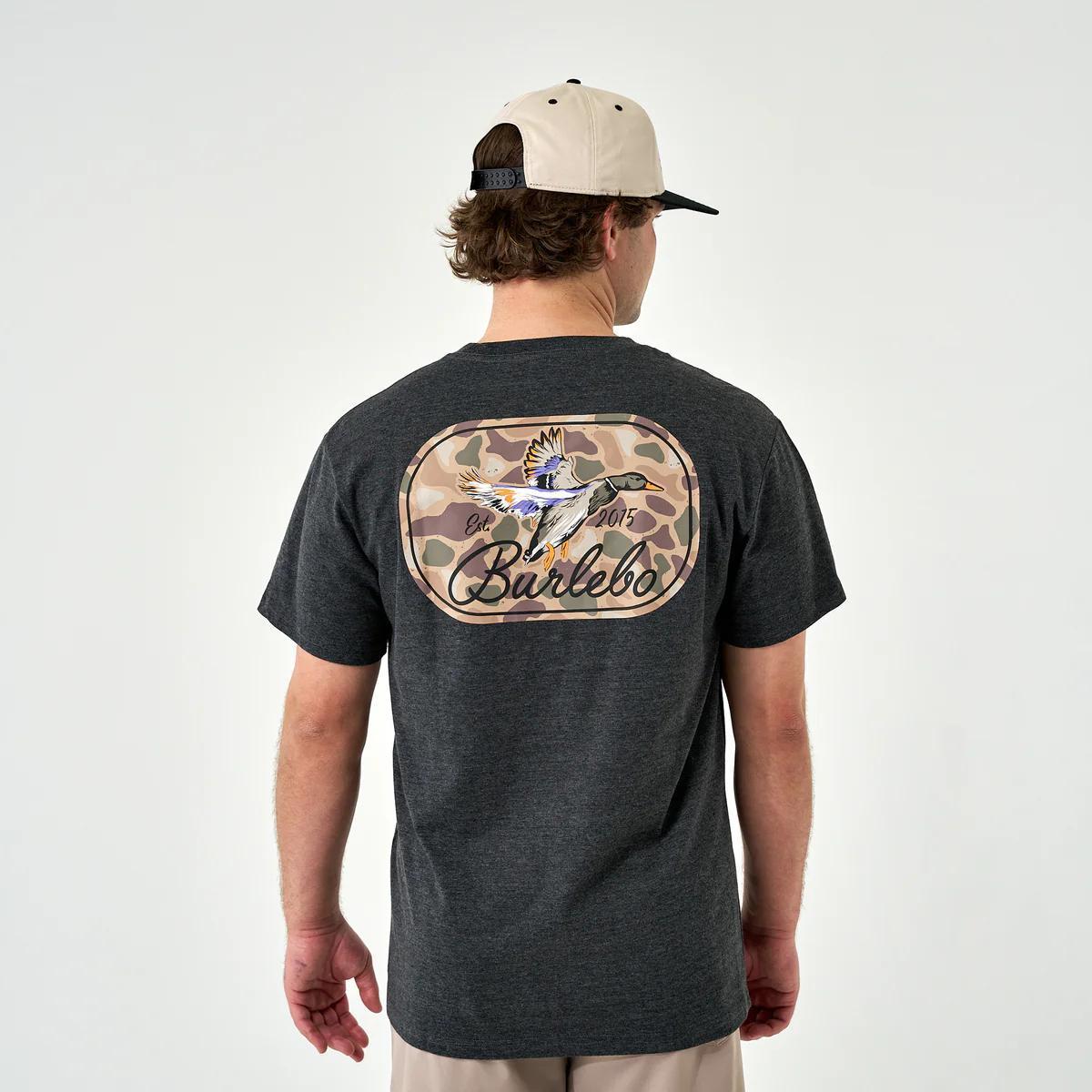 Adult SS Tee- Ducks Flying In- Heather Black