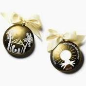 LUKE 2:14 ROUND GLASS ORNAMENT