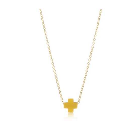 16" Necklace Gold - Signature Cross Canary