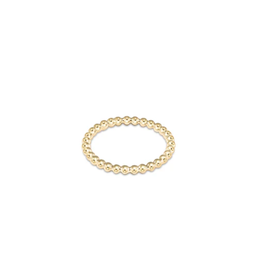 Classic Gold 2mm Bead Ring - Size 6