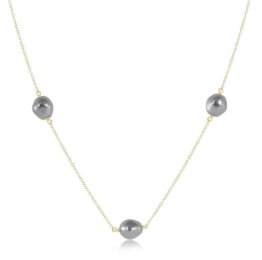 15" Choker- Admire Simplicity Chain Gold- Pearl- Dark Grey