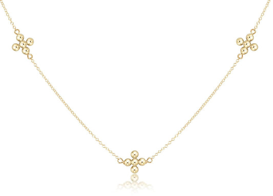 17" Choker Simplicity Chain Gold - Signature Cross Gold