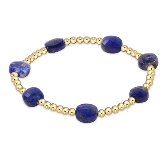 Admire Gold 3mm Bead Bracelet - Lapis