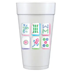 Mahjong Full Color Foam Cups 10 Pack