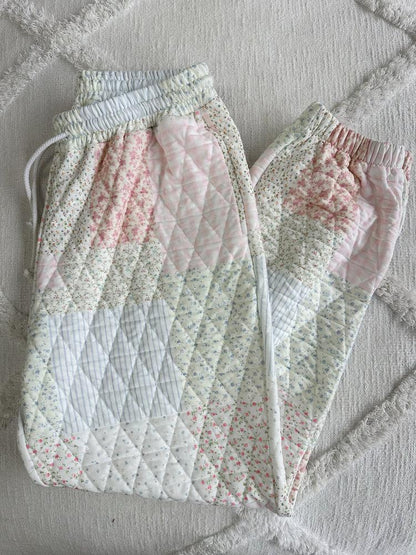 Sunkissed Coconut Quilted Pastel Joggers