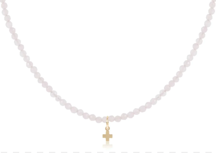 15" 3mm Gemstone Signature Cross Choker