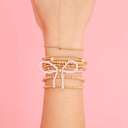 Pink Pearl Bow Bracelet