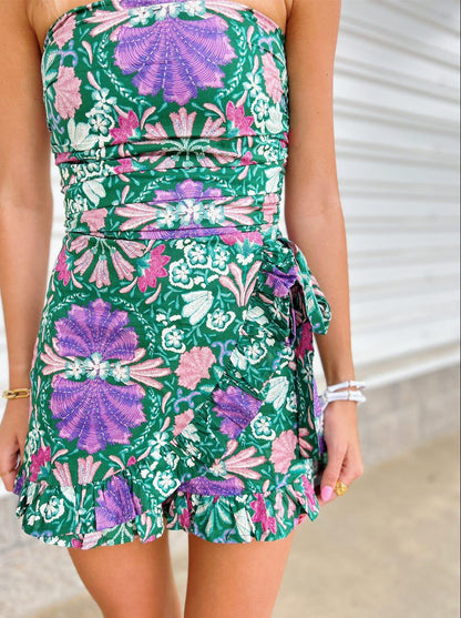 Leah Green Cotton Romper