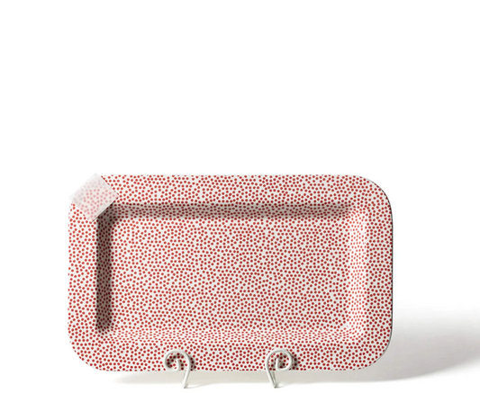 Red Small Dot Entertaining Mini Rectangle Platter