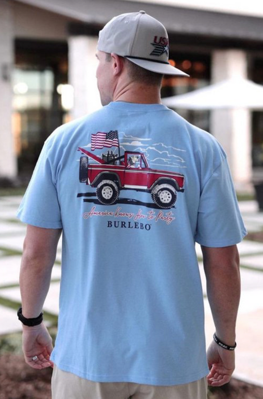 Light Grey "America Knows How To Party" T-Shirt