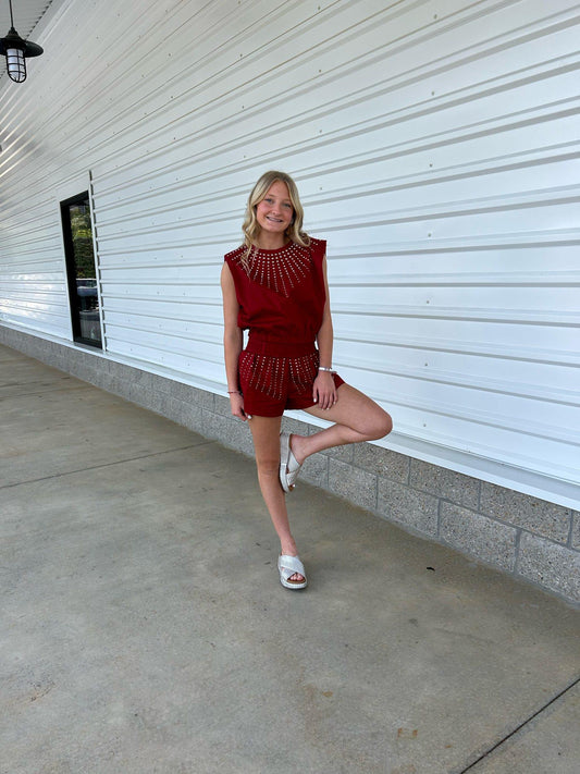 Cropped Top With Padded Shoulders