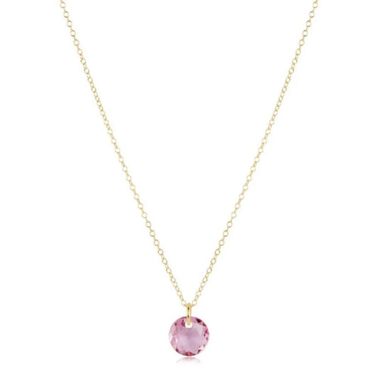 16" Necklace Gold- Reflection Small Charm 02