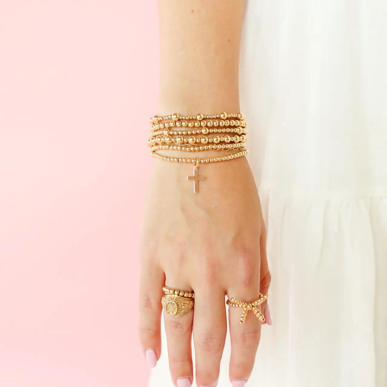 Cross Gold Charm Bracelet