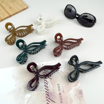 Jelly Color Bow Hair Clips Large Claw Clip: Black