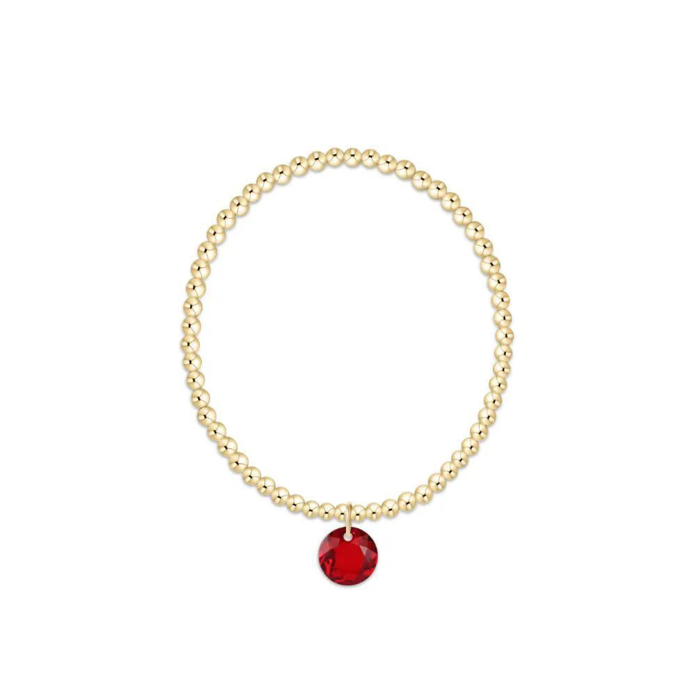 Classic Gold 3mm Bracelet- Reflection Charm- 01