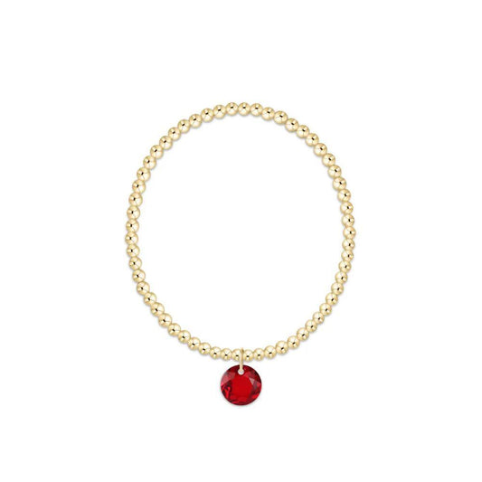 Classic Gold 3mm Bracelet- Reflection Charm- 01