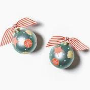 SHELLS ROUND GLASS ORNAMENT