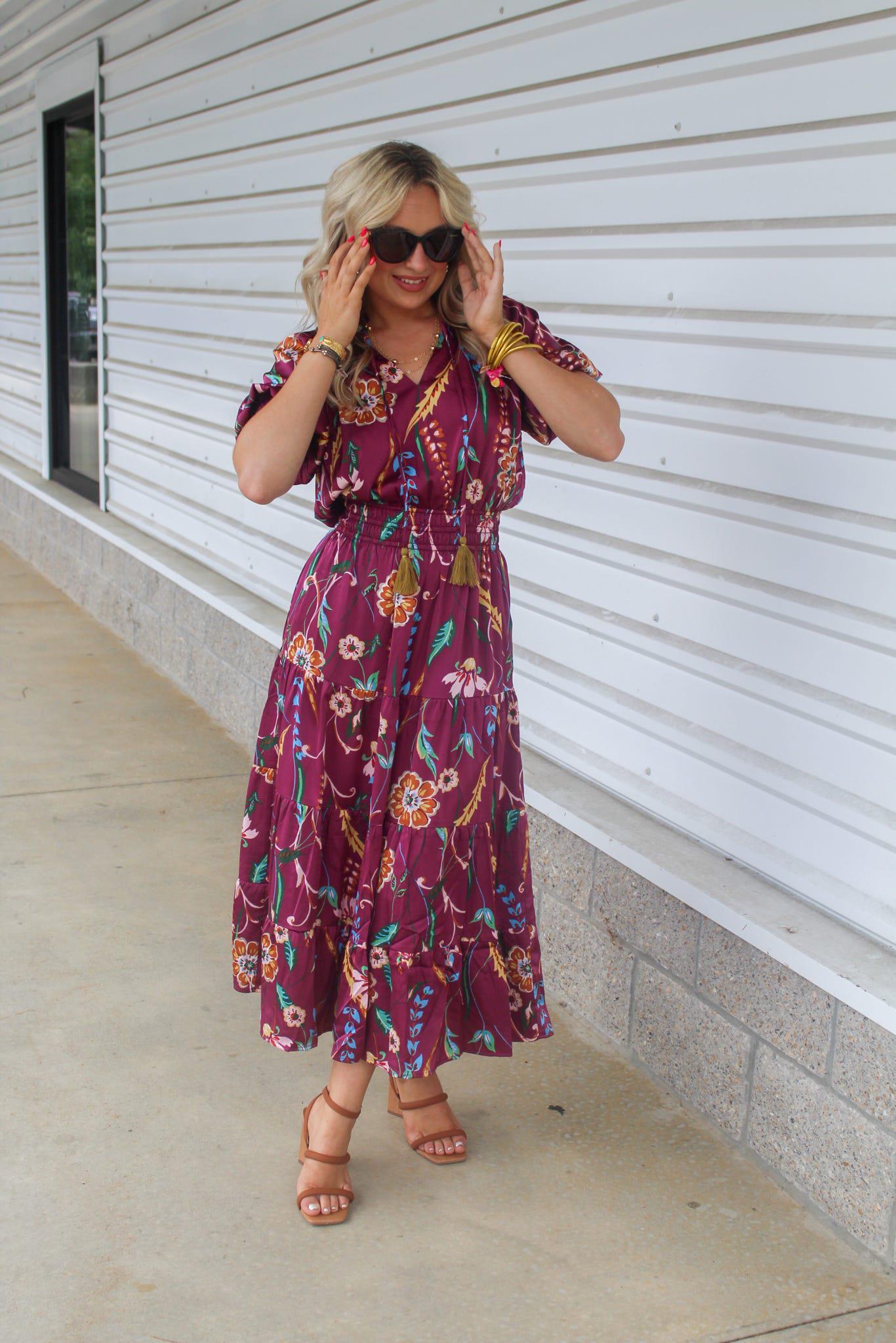 Fabiola Floral Short Sleeve Maxi Dress