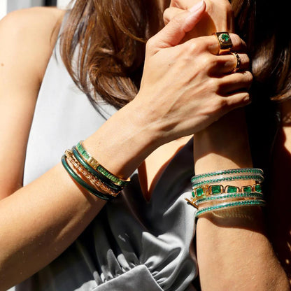 Three Queens All Weather Bangles - Emerald