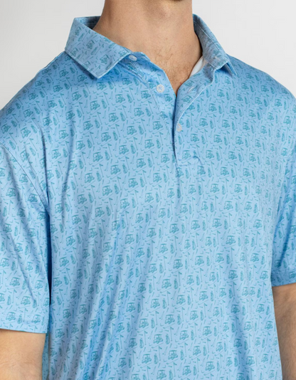 Men's Tee Off Performance Polo Blue/Green