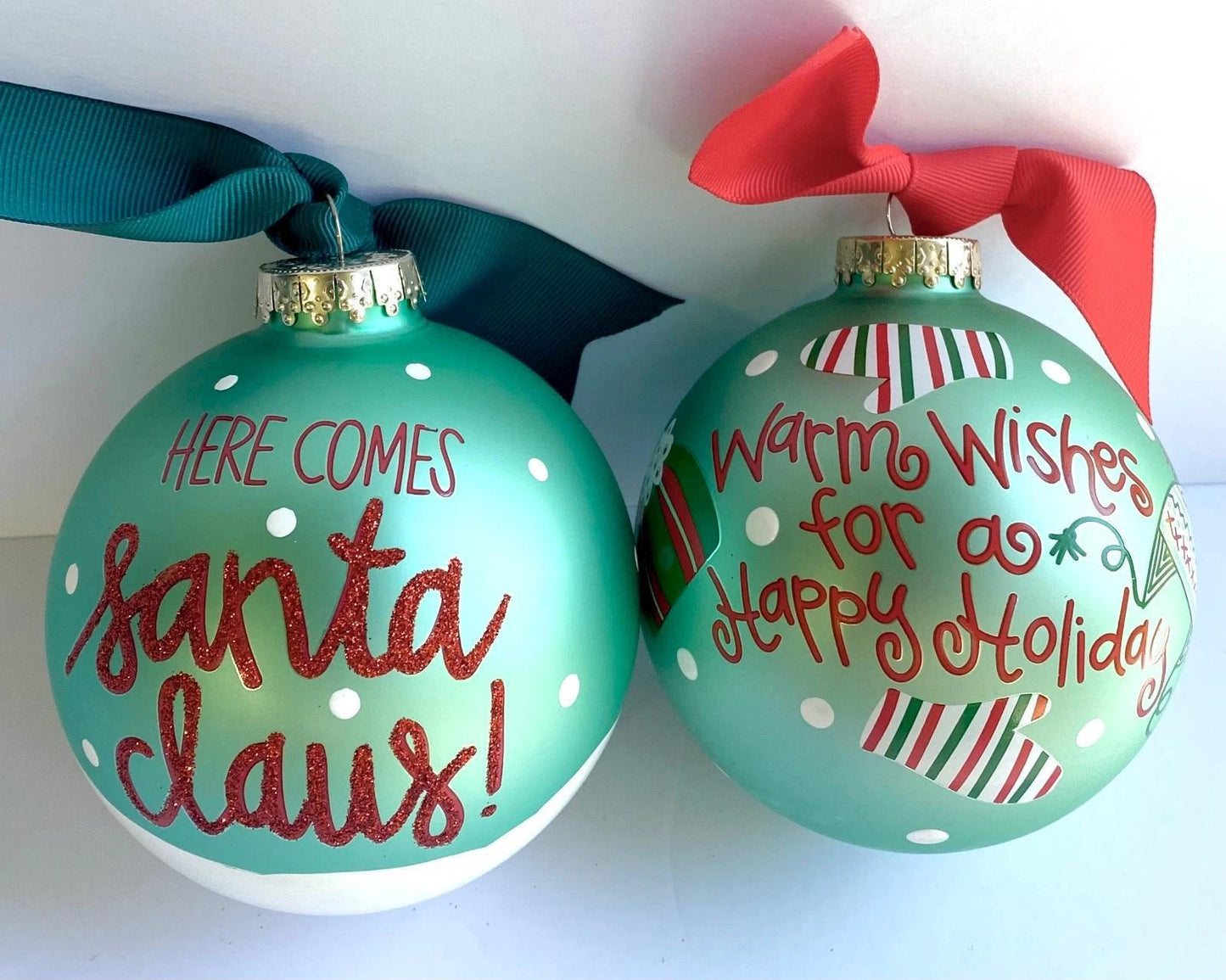 WARMEST WISHES SANTA ON A SCOOTER ROUND ORNAMENT