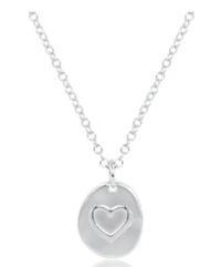 16" Necklace Sterling- Inspire Love Small Sterling Disc
