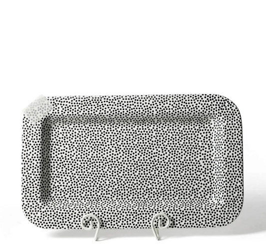 Black Small Dot Mini Entertaining Platter with Happy Everything Attch