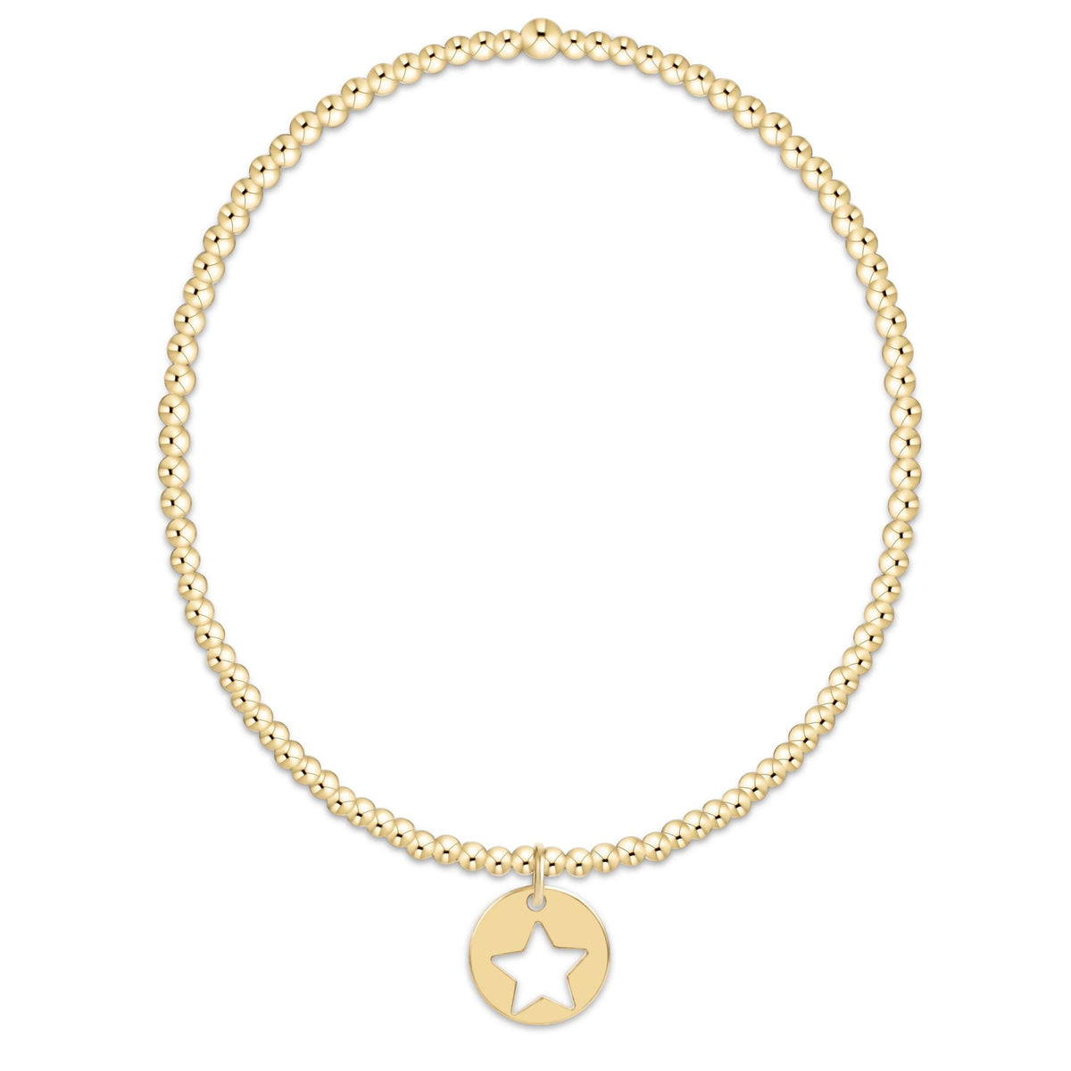 egirl Classic Gold 2mm Bracelet - Star Small Gold Disc