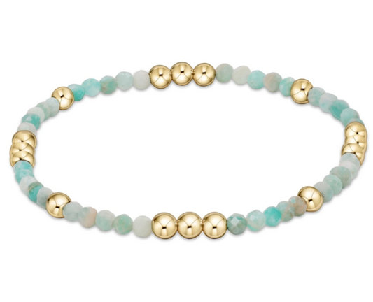 Worthy Pattern 3mm Bead Bracelet - Amazonite