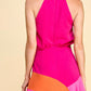 Orange You Ready For A Pink Party Halter Top Dress