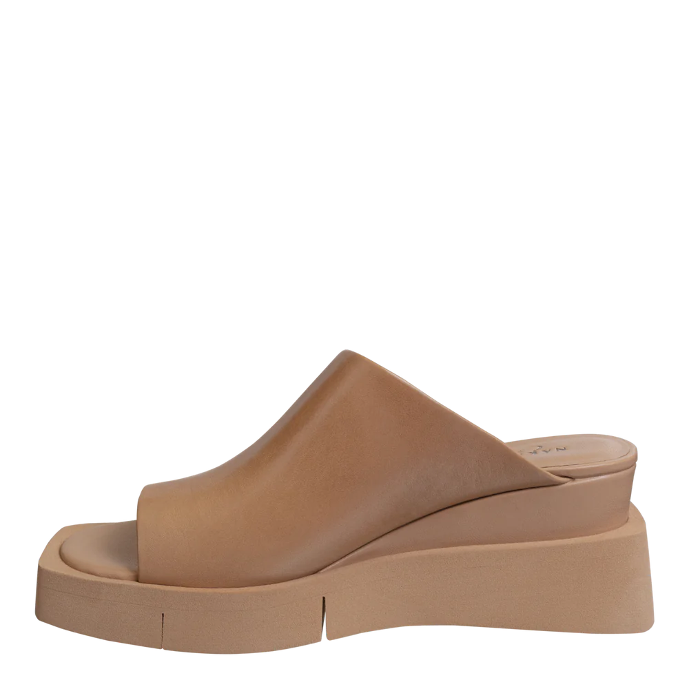 INFINITY IN CAMEL WEDGE SANDALS