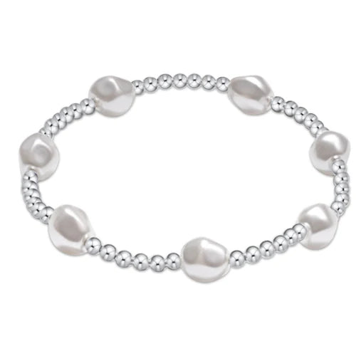 Extends - Admire Sterling 3mm Bead Bracelet - Pearl