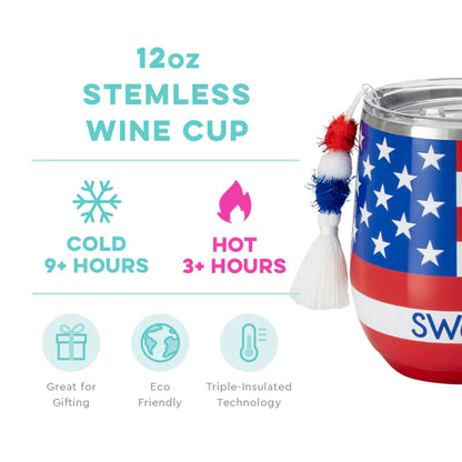 All American Stemless Wine Cup (12oz)