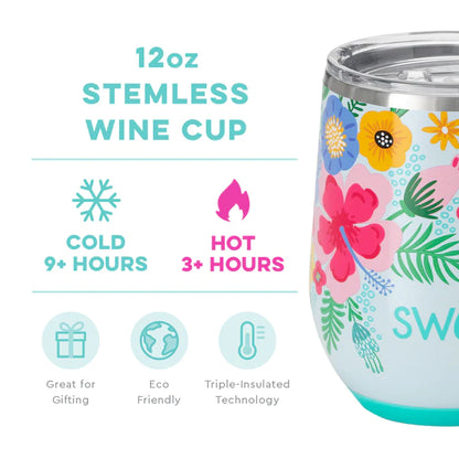 Island Bloom Stemless Wine Cup (12 oz)