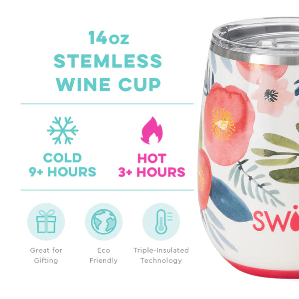 Poppy Fields Stemless Wine Cup (14oz)
