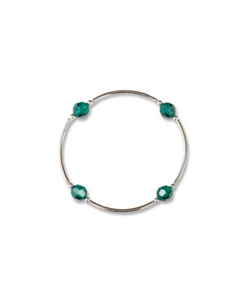 8mm Emerald Crystal Blessing Bracelet - May: S