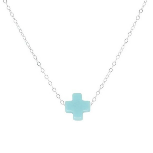 16" Necklace - Signature Cross - Sterling