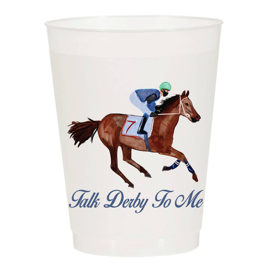 Talk Derby To Me Watercolor Reusable Cups - Set of 10