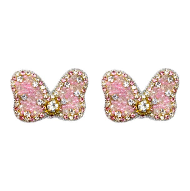 Minnie Bow Earrings - Pink