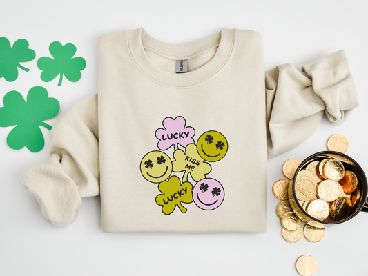 Let's Get Lucked Up, Lucky, St. Patrick's Day Sweatshirt: Sand