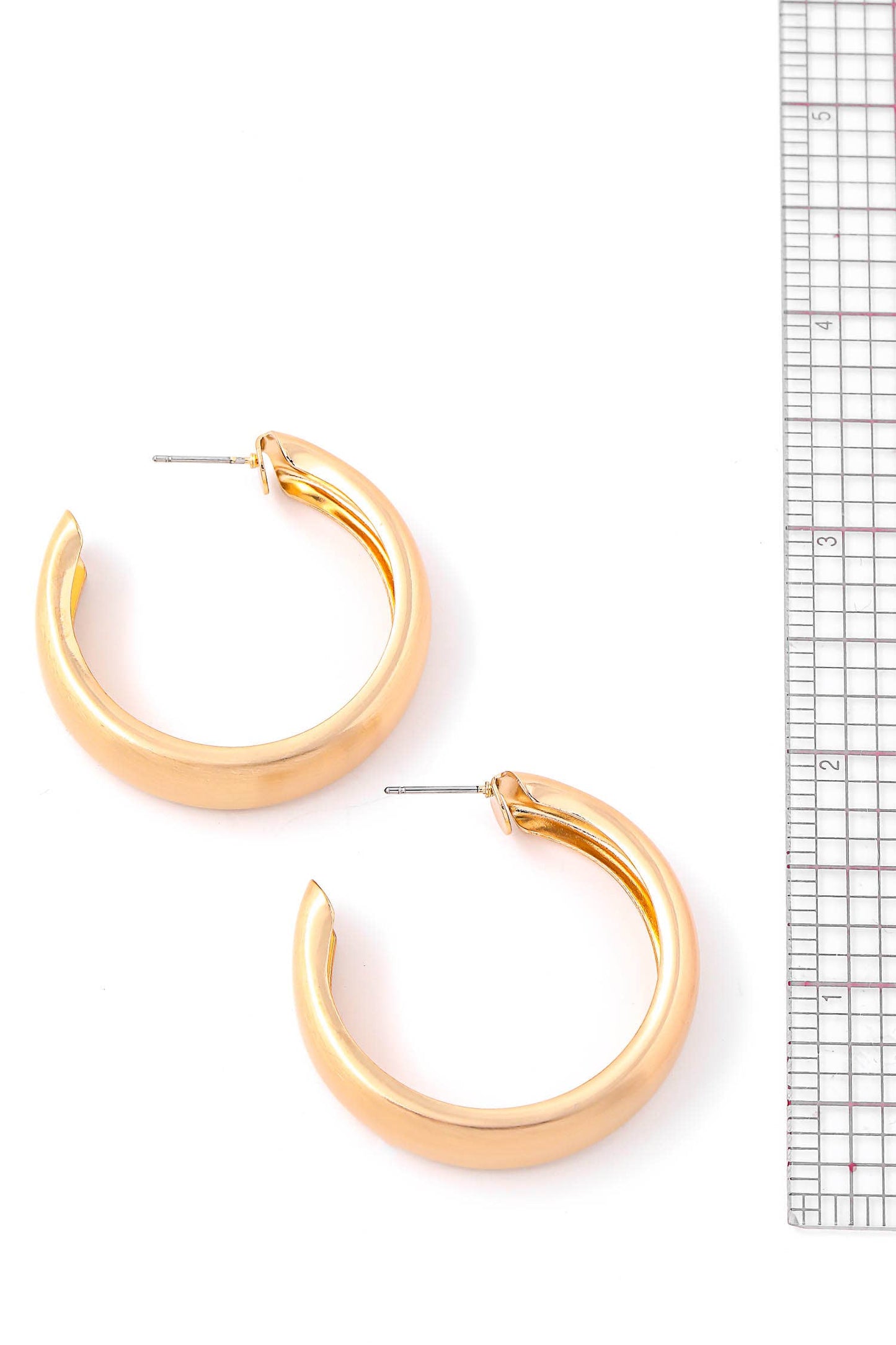 Solid Thick Round Hoop Earrings
