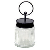 Black Round Glass Jar