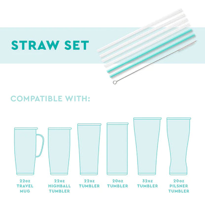 Sugar Tress + Aquamarine Resuable Straw Set